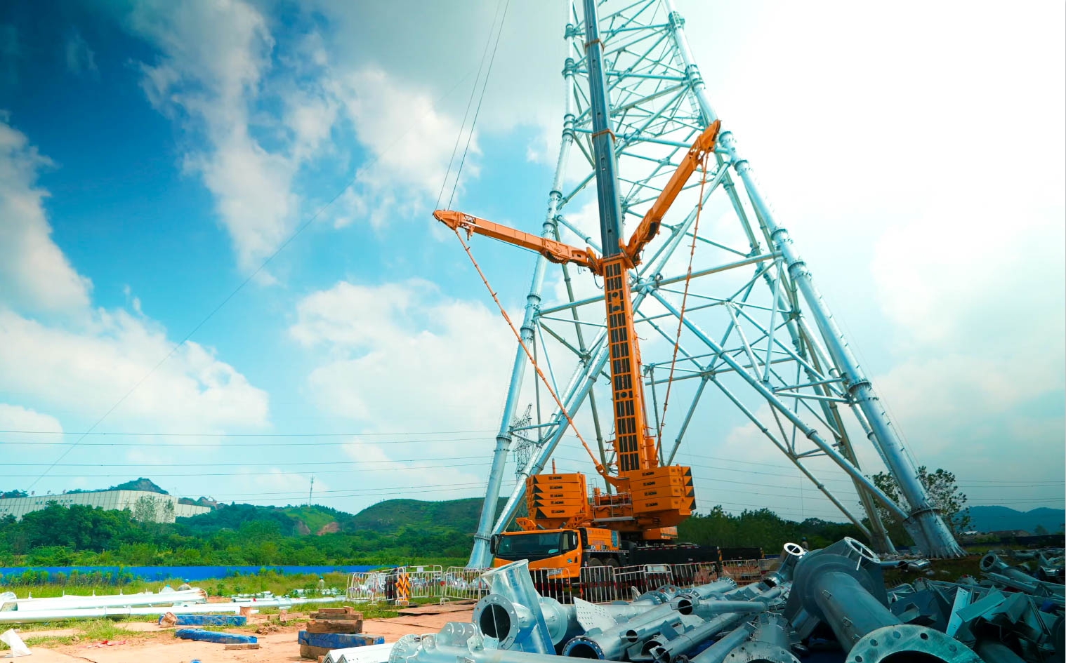 壹号娱乐“百变金刚”XCA600L8助力湖北送变电工程项目
